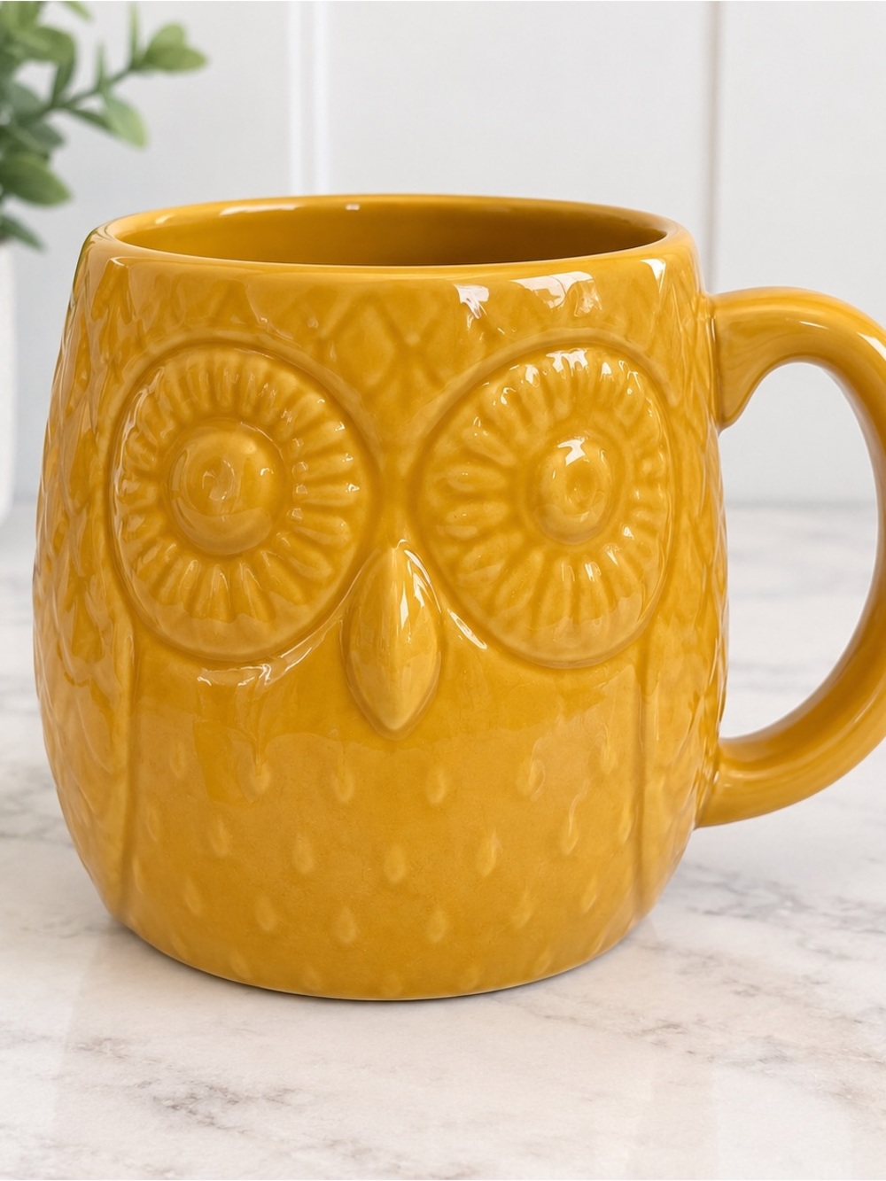 Yellow Owl Ceramic Coffee Mug - Home Dining